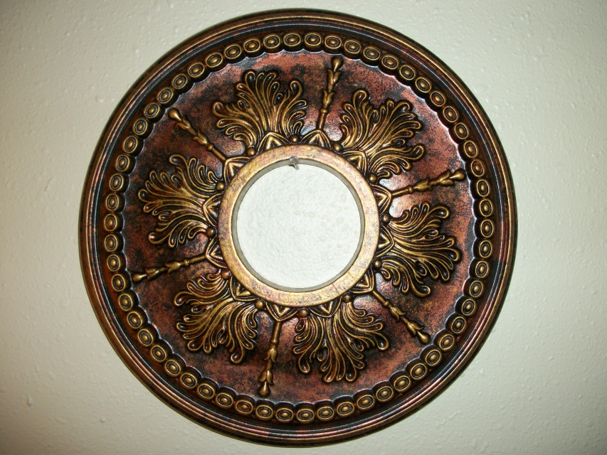 Hand Painted Bronze Copper Gold Ceiling Medallion 14